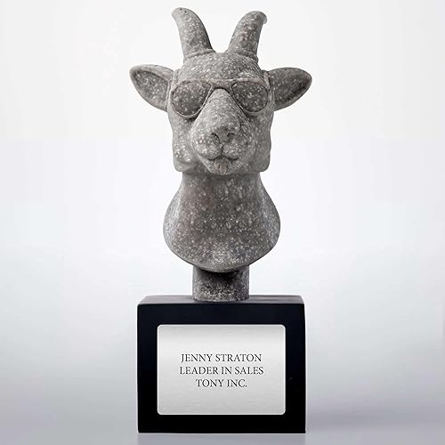 Miniatura 3 de Baudville Premio de trofeo de estrella de rock grabado personalizado  piedra gris tallada sobre base de resina negra  Viene con una elegante caja de