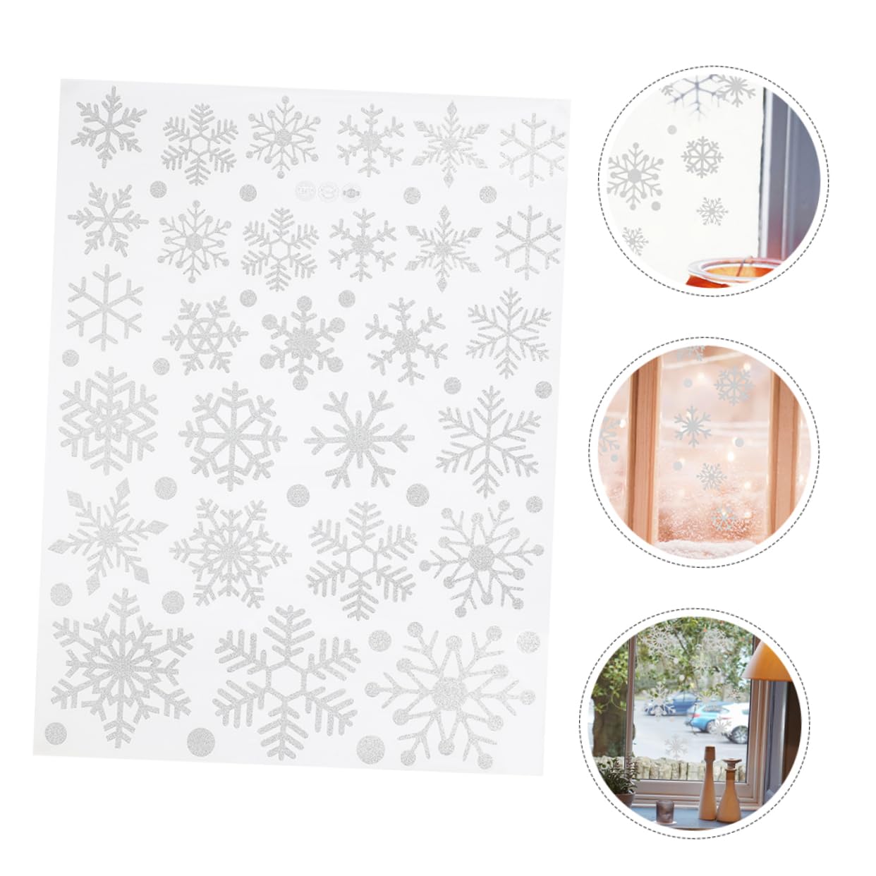 ARTIBETTER 5fogli Fiocchi di Adesivi Natalizi Decorazioni per Finestre Adesivi Natalizi per Superfici Lisce