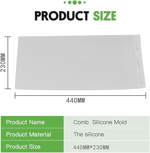 Miniatura 8 de Molde de cera de abeja de silicona, base de cera de abejas flexible, 2 hojas, máquina de estampado de prensa, suministros de mantenimiento de