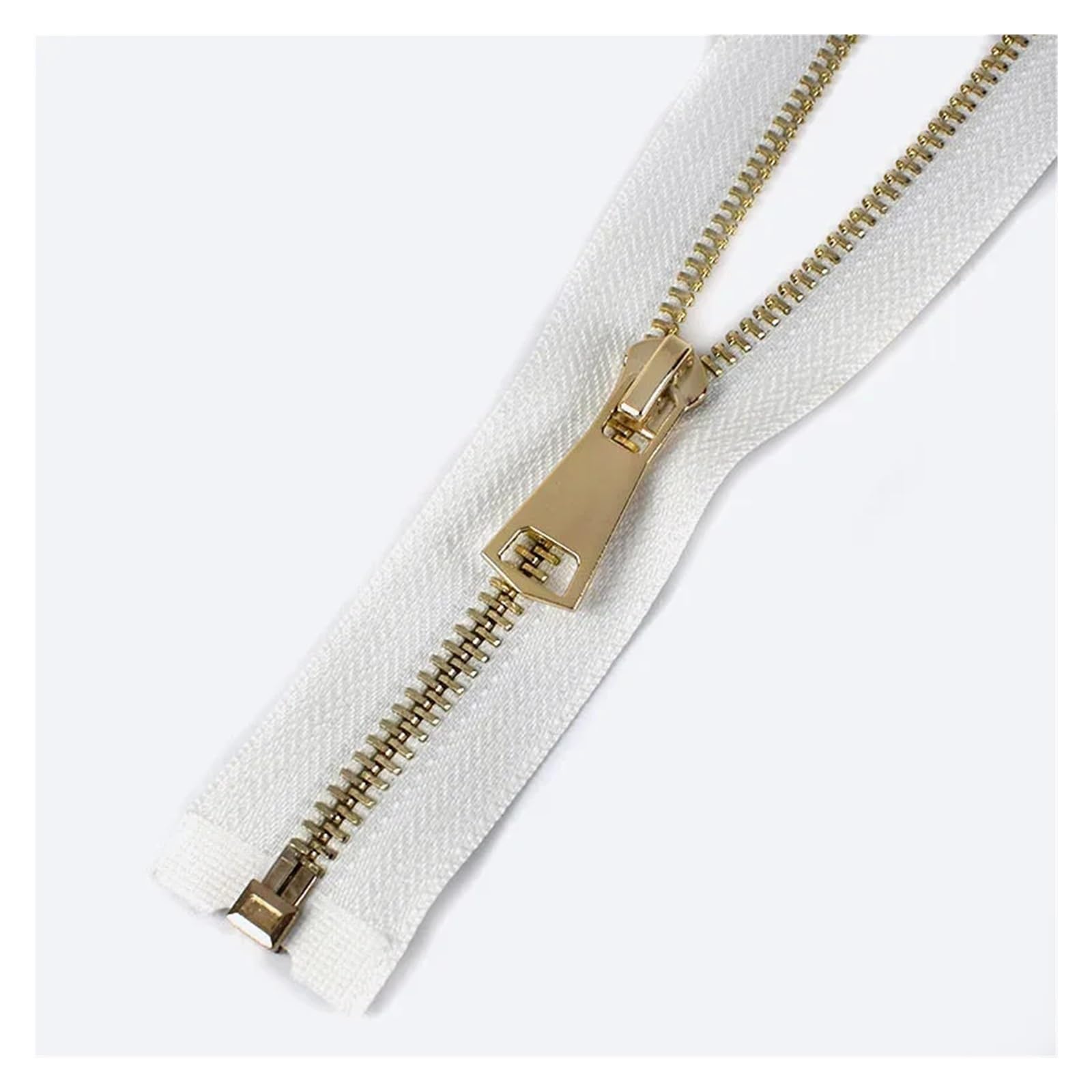 Zip， 60-150cm Sliders Sewing Jacket Coat Zippers Down Zips Repair Kit DIY(White Gold Single,150cm)