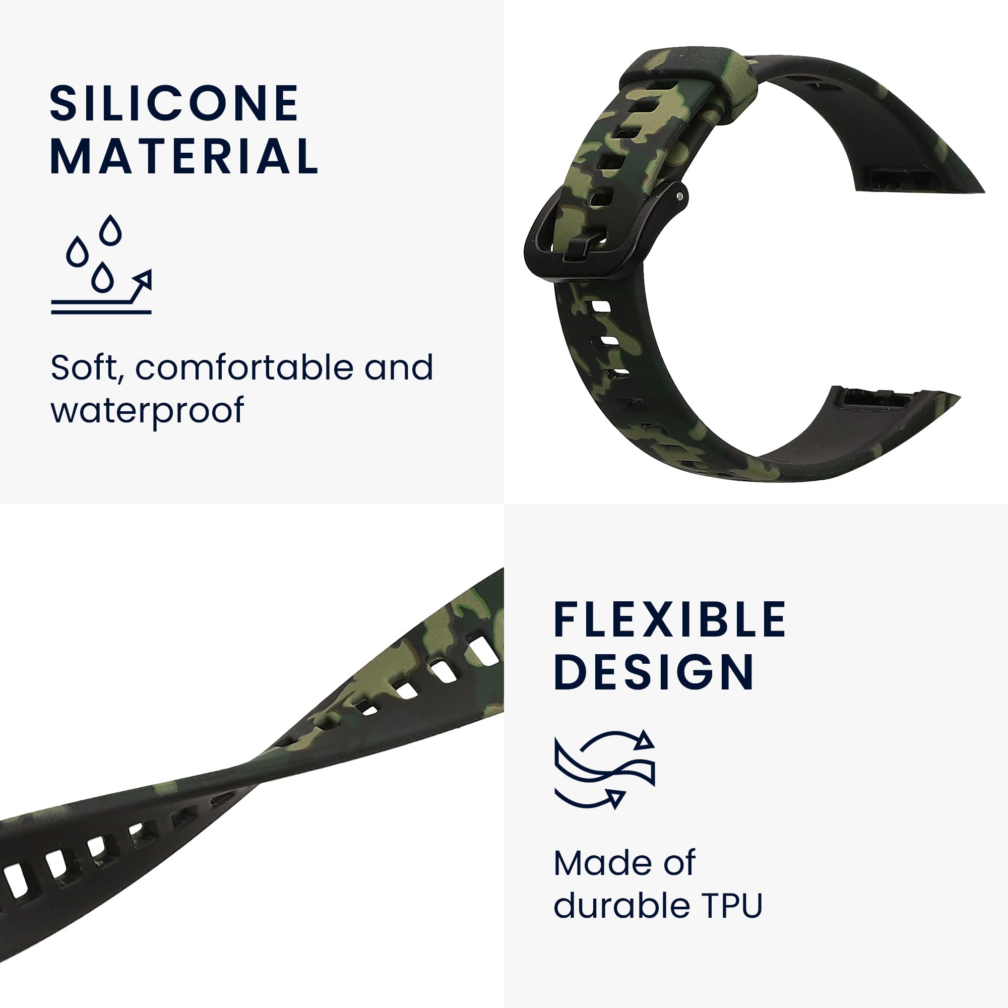 kwmobile TPU Silicone Strap Compatible with Huawei Band 6 & 6 Pro/Honor Band 7 & 6, Tracker Band - Image 3