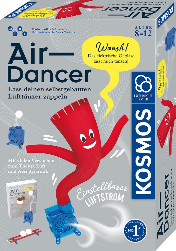 KOSMOS 620882 Air Dancer, kit per ballerini d'aria con motore soffiante e elica, divertenti tentativi di aerodinamica, scatola per esperimenti per bambini dagli 8 ai 12 anni, comprensione della