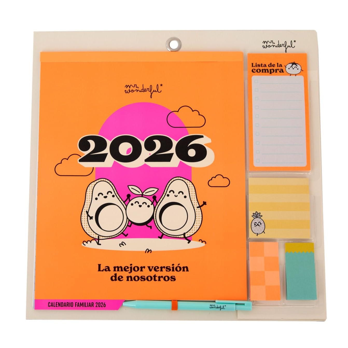 Mr Wonderful - Calendario Familiar 2026 de pared o nevera magnético - La mejor versión de nosotros