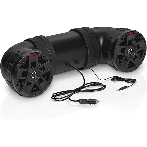 BOSS Audio Systems ATV6.5B ATV UTV Weatherproof Sound System - 6.5 Inch Speakers, 1.5 Inch Tweeters, Built-in Amplifier, Bluetooth, Easy Installation for 12V Vehicles