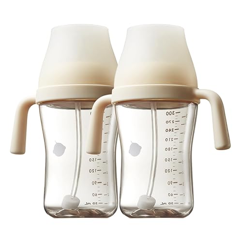 Bc babycare Sippy Cup Learner para niños de más de 6 meses con pezones y asas, vaso a prueba de derrames, vasos con pajita con peso, tazas para