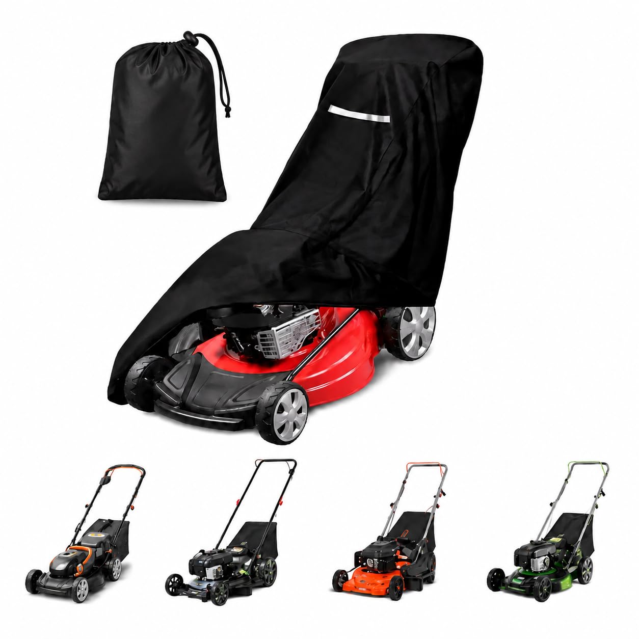 Funda para cortacésped de Empuje para Cobra MX46SPC 2015-Present, Cubierta de Tela Oxford Negra Que Ayuda a Proteger Frente a Polvo, Hojas y residuos