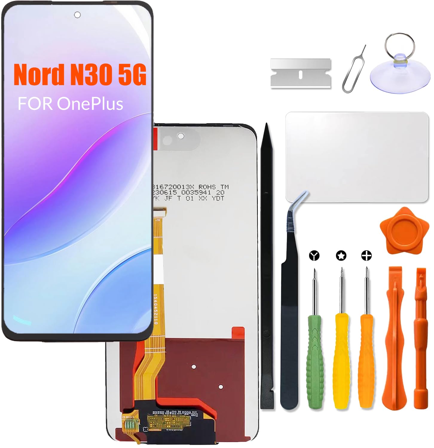 Replacement for OnePlus Nord N30 5G LCD Screen for One Plus N30 CPH2513 CPH2515 LCD Touch Screen Display Panel Digitizer Assembly with Repair kit