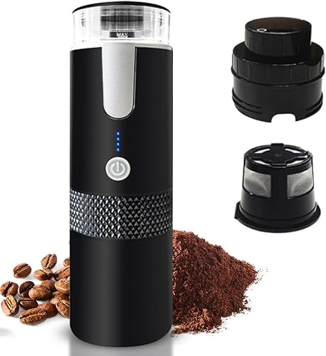 Decdeal Cafeteras eléctricas de café expreso, mini cafetera de una sola porción de 6 onzas con taza, preparación automática para camping, viajes,