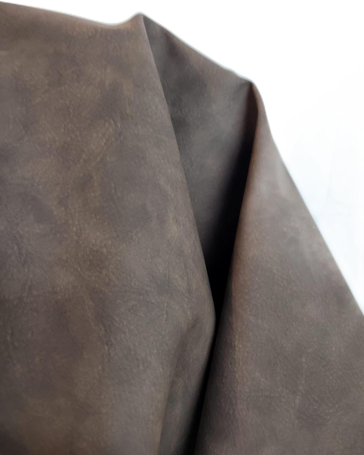 NAT Leathers | Cafe Tumbled Nubuck Soft Faux Vegan Leather PU Peta Approved Vegan | 1 Yard (36 inch Length x 54 inch Wide) | Pleather 0.9mm Nappa Vinyl Upholstery | 36"x54" (Cafe Brown Nubuck)