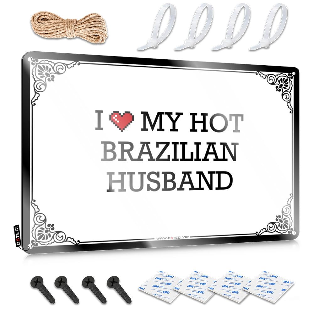 Retro Wall Decor Aesthetic Plain Ideas I Love My Hot Brazilian Husband - Vintage Wall Decor For Barn(30X40CM)