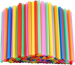 (200 pcs) - 200 Pcs Jumbo Smoothie Straws,Colourful Disposable Wide-mouthed Large Straw.