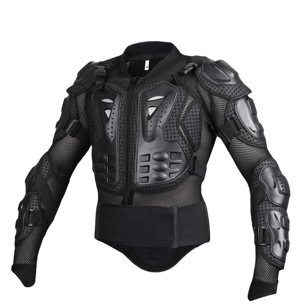 Giacchino Protettivo Traspirante Motocross Giacca Manica Lunga Armatura Jacket per Scooter, MTB, Enduro (Nero, XL)