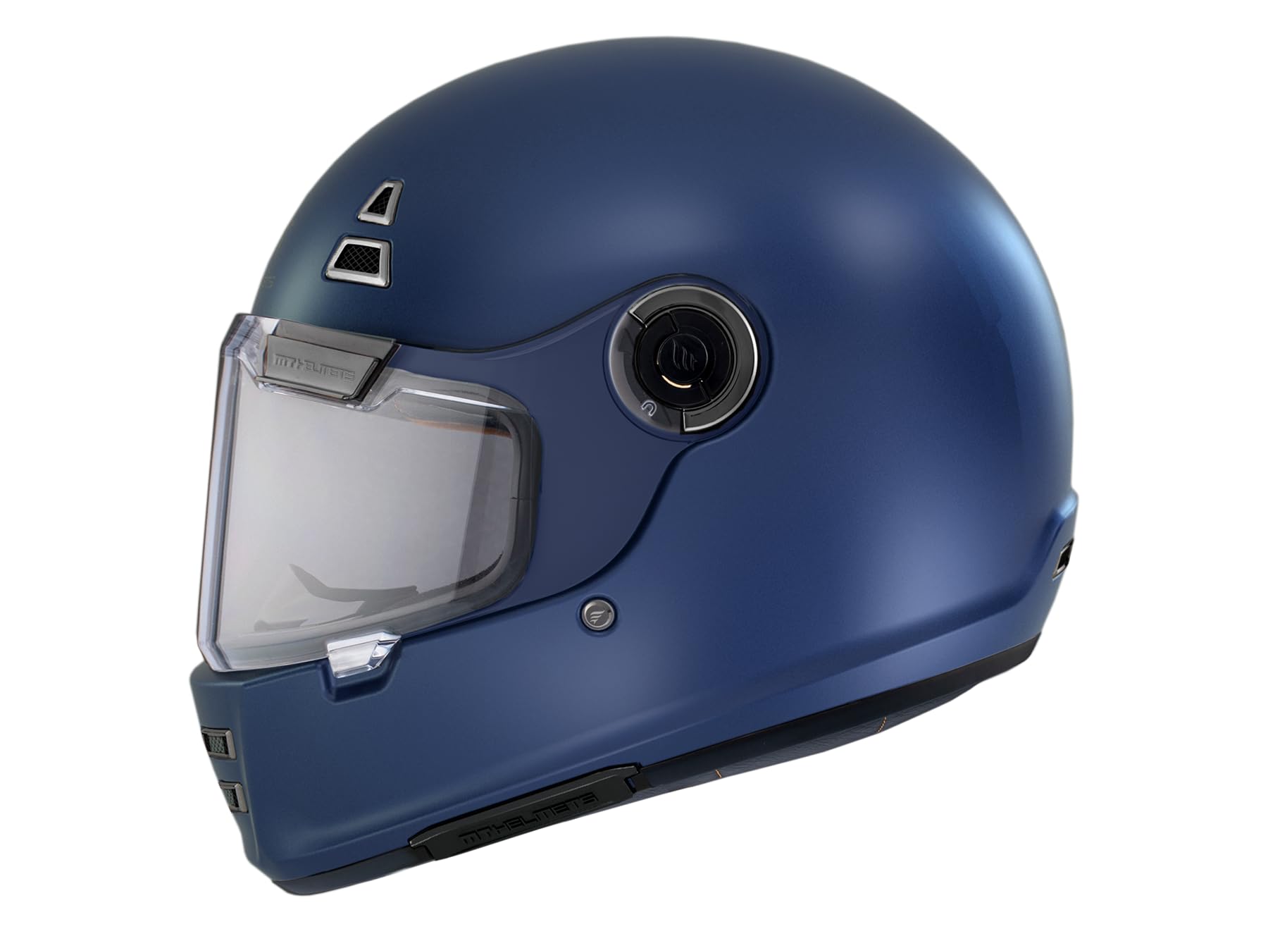 Casco MT JARAMA Azul Mate | Casco de Moto Integral Retro Vintage Clásico Café Racer | Helmets Unisex Hombre y Mujer (XS)