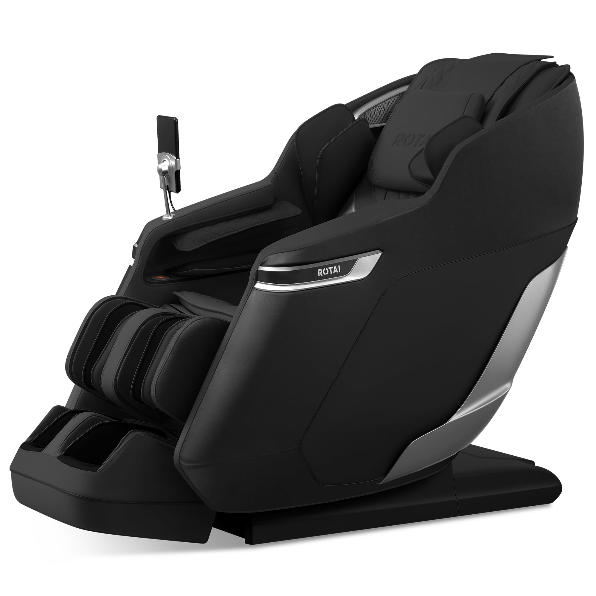 ROTAI 4D Massagesessel, SL-Track Ganzkörpermassage mit Bodyscan, Zero Gravity, Luftkissenmassage, Heizung, Bluetooth, Luxus Wellness Sessel für Zuhause–Schwarz