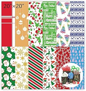 Christmas Tissue Paper Wrapping Paper (12 Colors)- 120 Sheets Holiday Tissue Paper Assortment and 120 Tags - Assortment Wrapper Paper Sheets for Christmas Boxes, Xmas Wrapping Bags and Wine Bottles