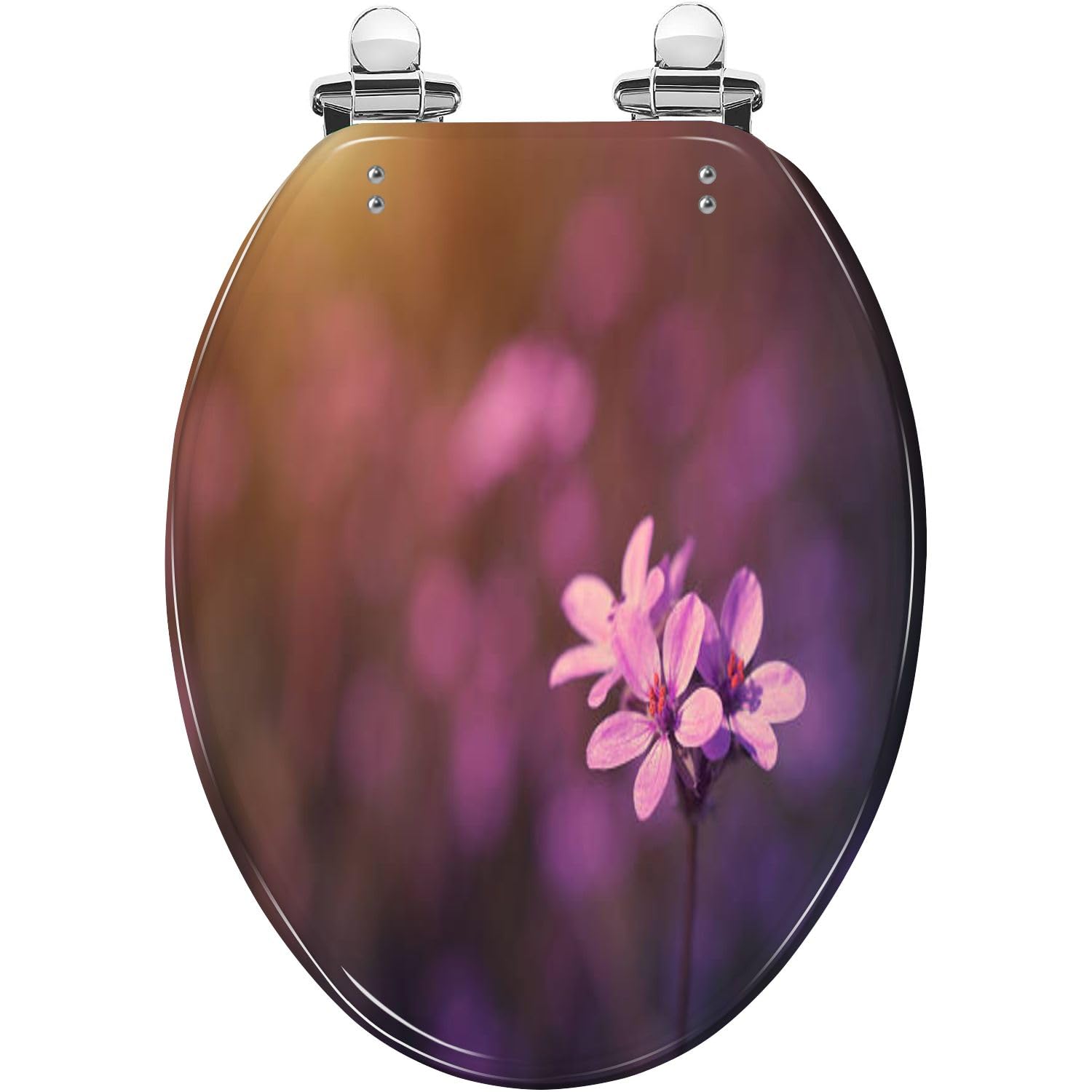 Gutuyehkea Multi4 Abstract Light Purple Resin Elongated Toilet Seat Slow Close Quick Release Hinges Easy Clean 18.5X14.5 Inches(Multi4)