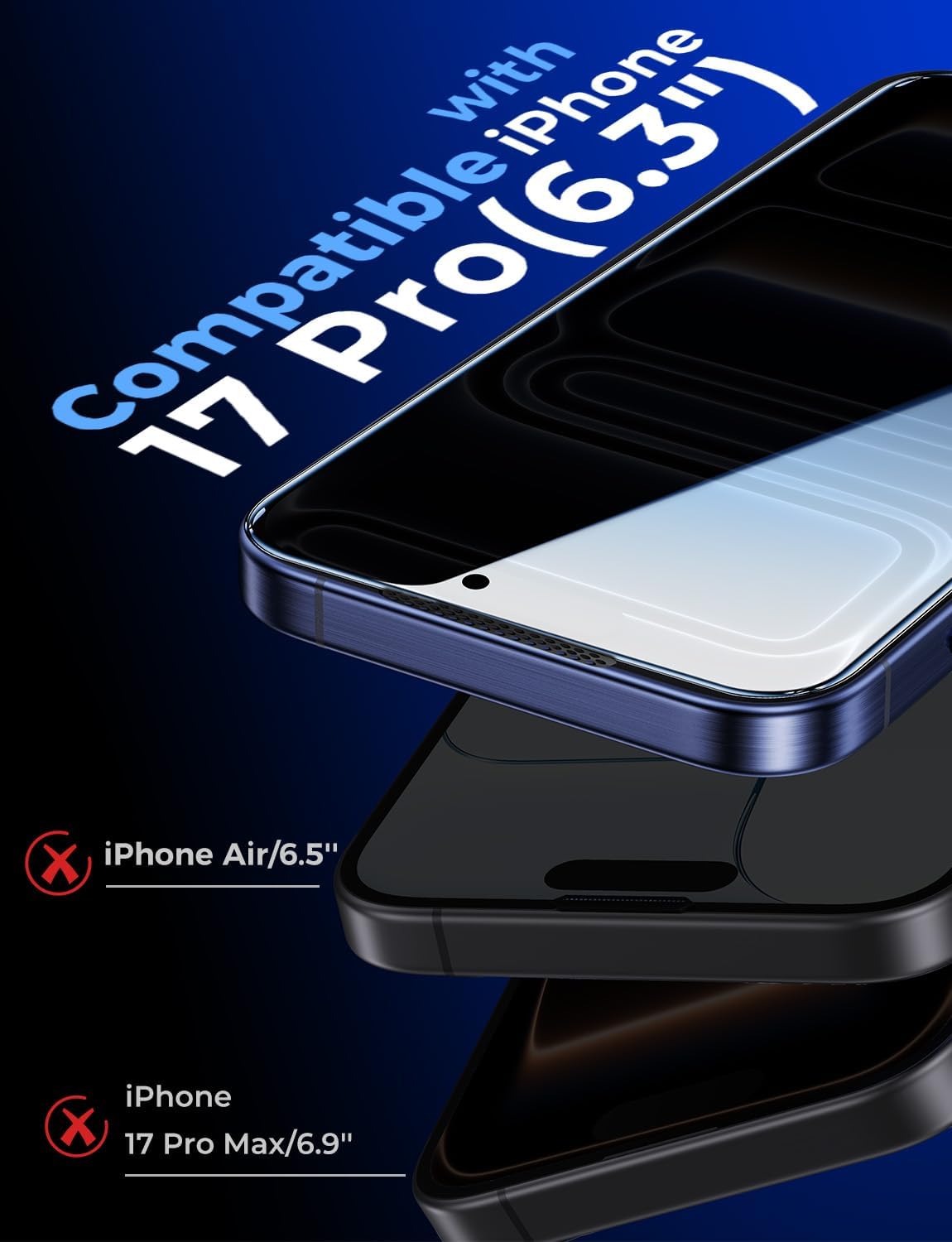 MAGIC JOHN 2 Pack for iPhone 17 Pro [6.3] inch Privacy Glass Screen Protector, Auto Dust-Elimination, Bubble Free, Easy Installation, Daily Drop Protection - Image 3