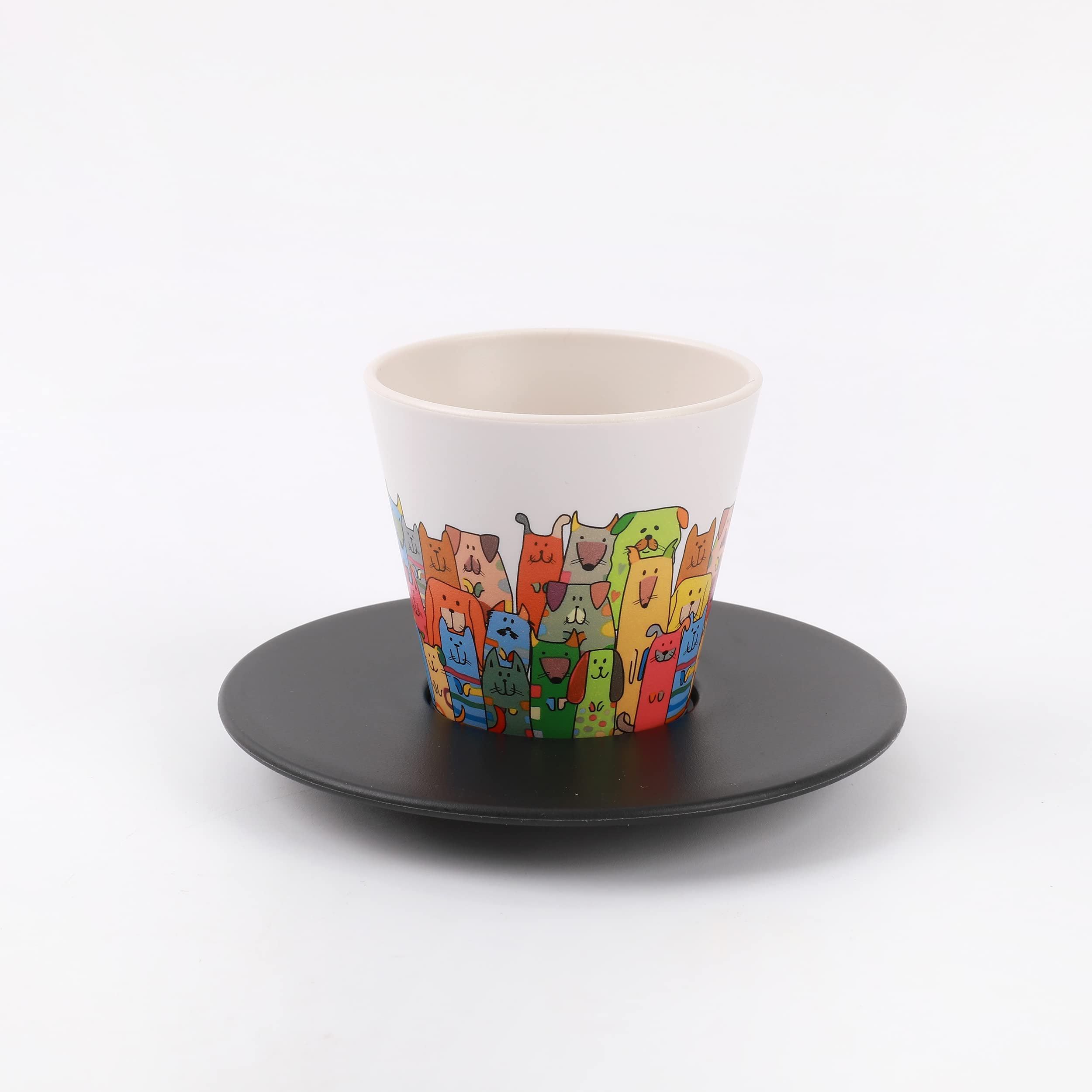 IDRINK - RPET Mug, Saucer and Spoon Set | Great and Cute Eco Friendly Gift | (Stay Pawsitive)