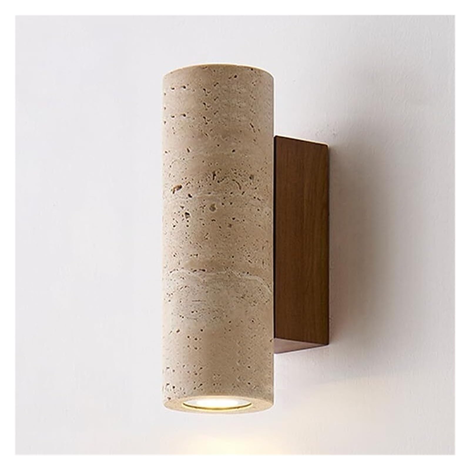 KHUKHU French Yellow Travertine Wall Light,Strip Wall Sconce, E26 Long Linear Light Fixture,Vintage Bedside Wall Mount Lamp,Natural Stone Wall Light for Living Room Stairs Bedroom House Entryway(B)