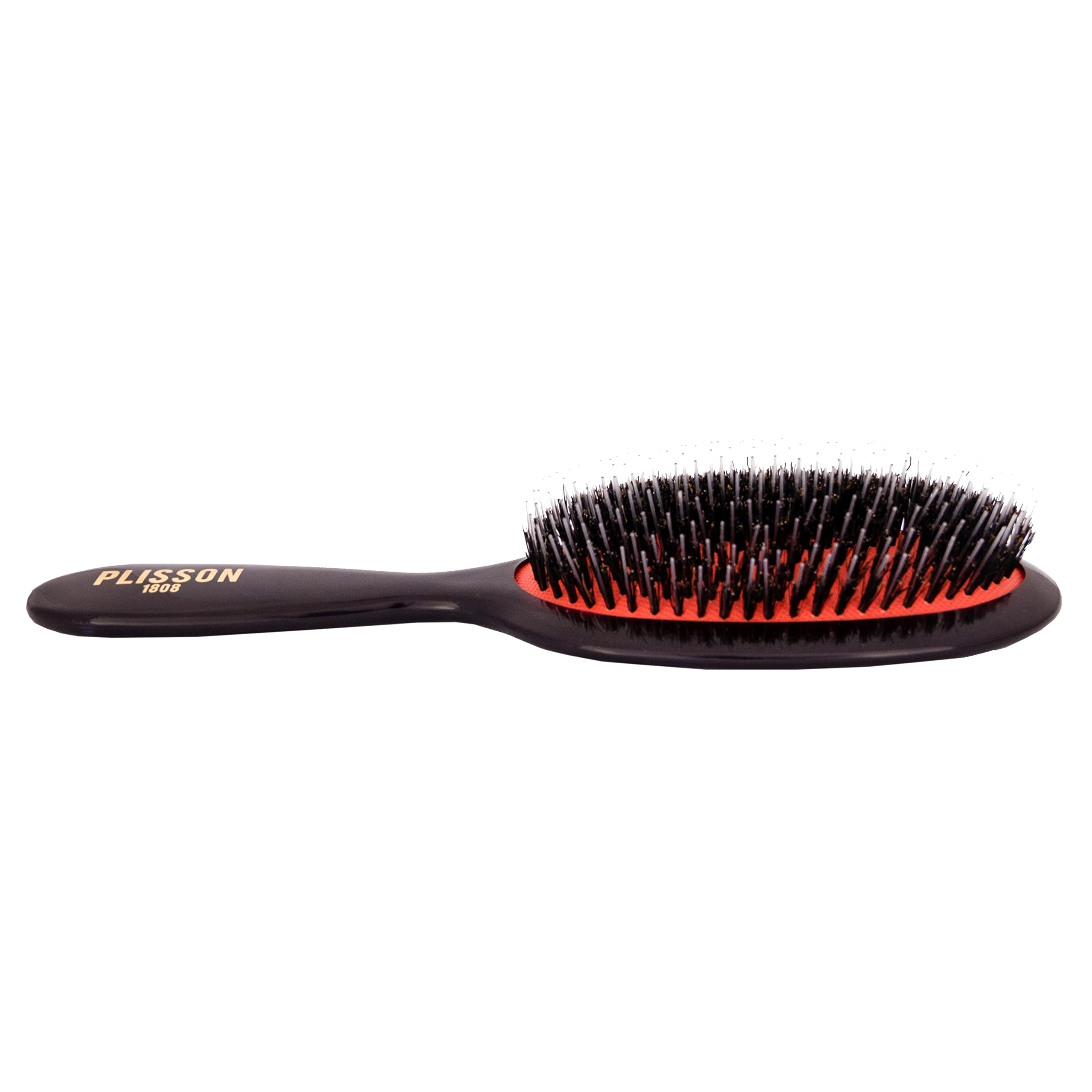 Plisson – Cepillo de pelo neumático para mujeres y hombres, cepillo tradicional, madera natural, pelo de jabalí, picotas de nailon, fabricación francesa (modelo medio)