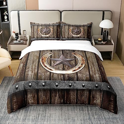 Housse de couette Texas marron pour une chambre style chalet en bois rustique - 2
