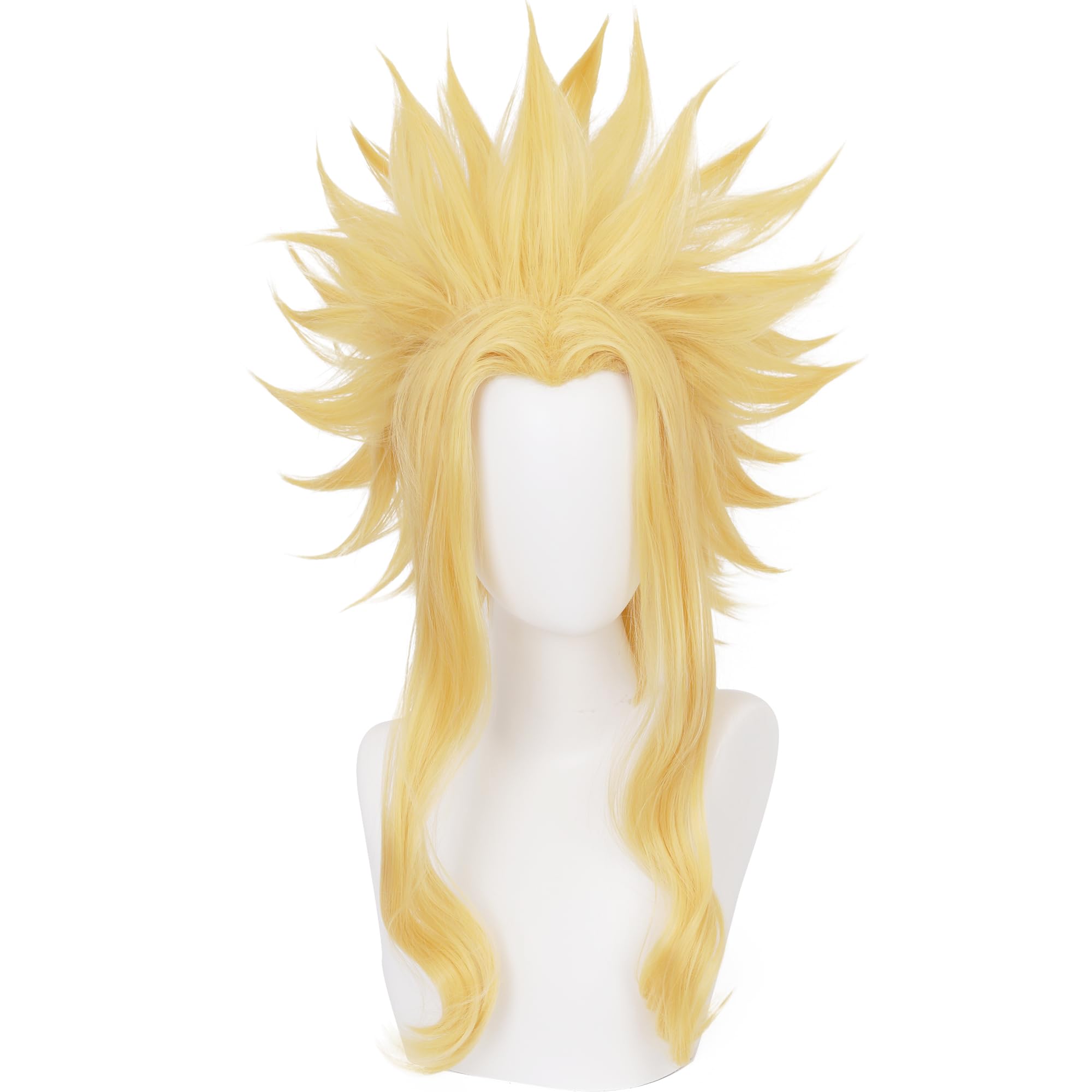 Golden Yellow Short Wave Heat Resistant Synthetic Costume Hair for Men Women Halloween Cos Anime Party Replacement Wigs