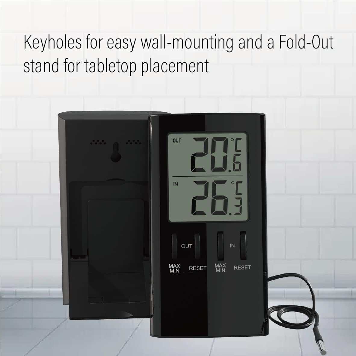 Digital Indoor Outdoor Street Thermometer in/Out Room Temperature Meter Instrument LCD Display for Home Office