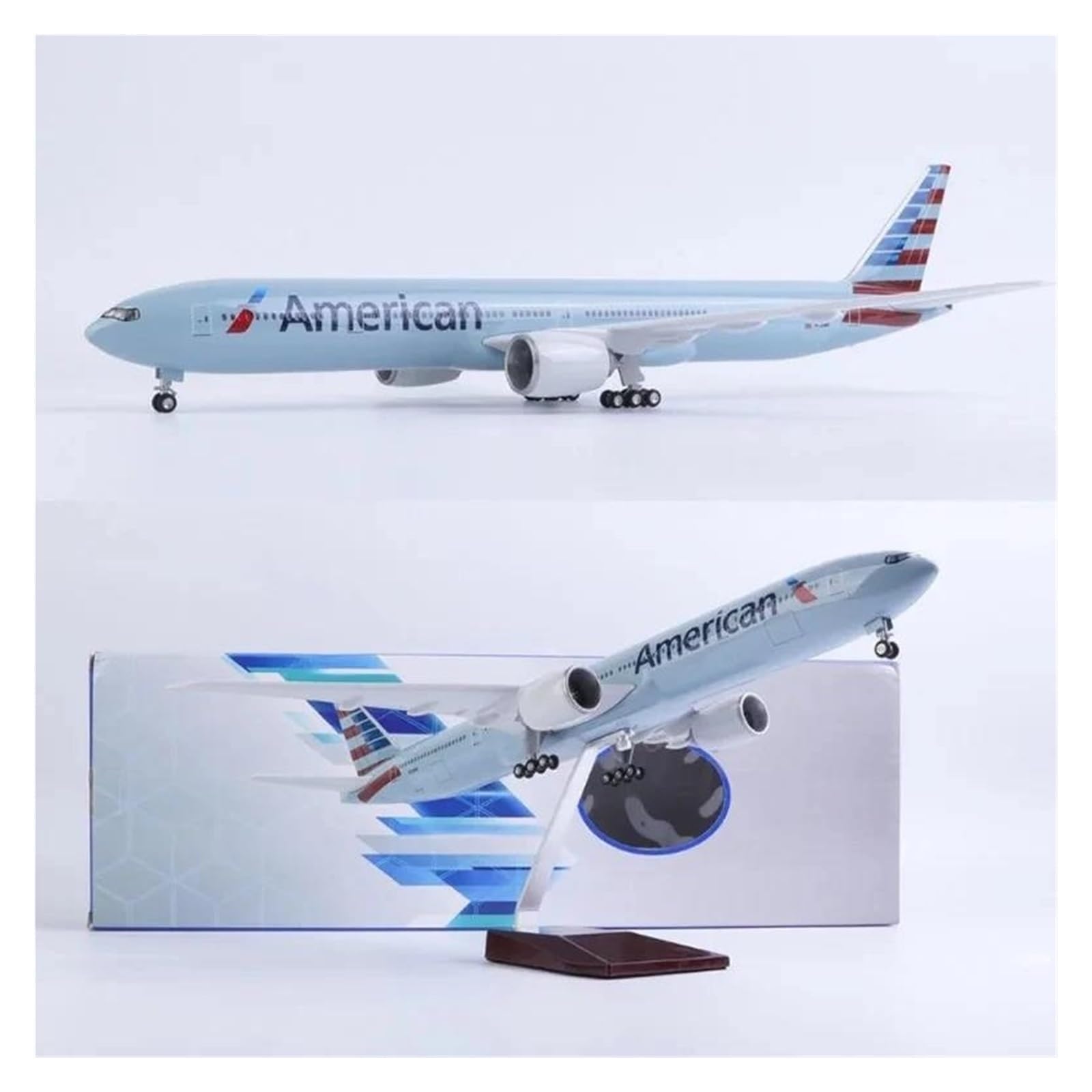 Skala samolotu 47 cm 1:157 Dla 777 Model samolotu American Air Airlines Boeing B777 Model samolotu Odlewany model samolotu Nadaje się do wyświetlania (bez światła)