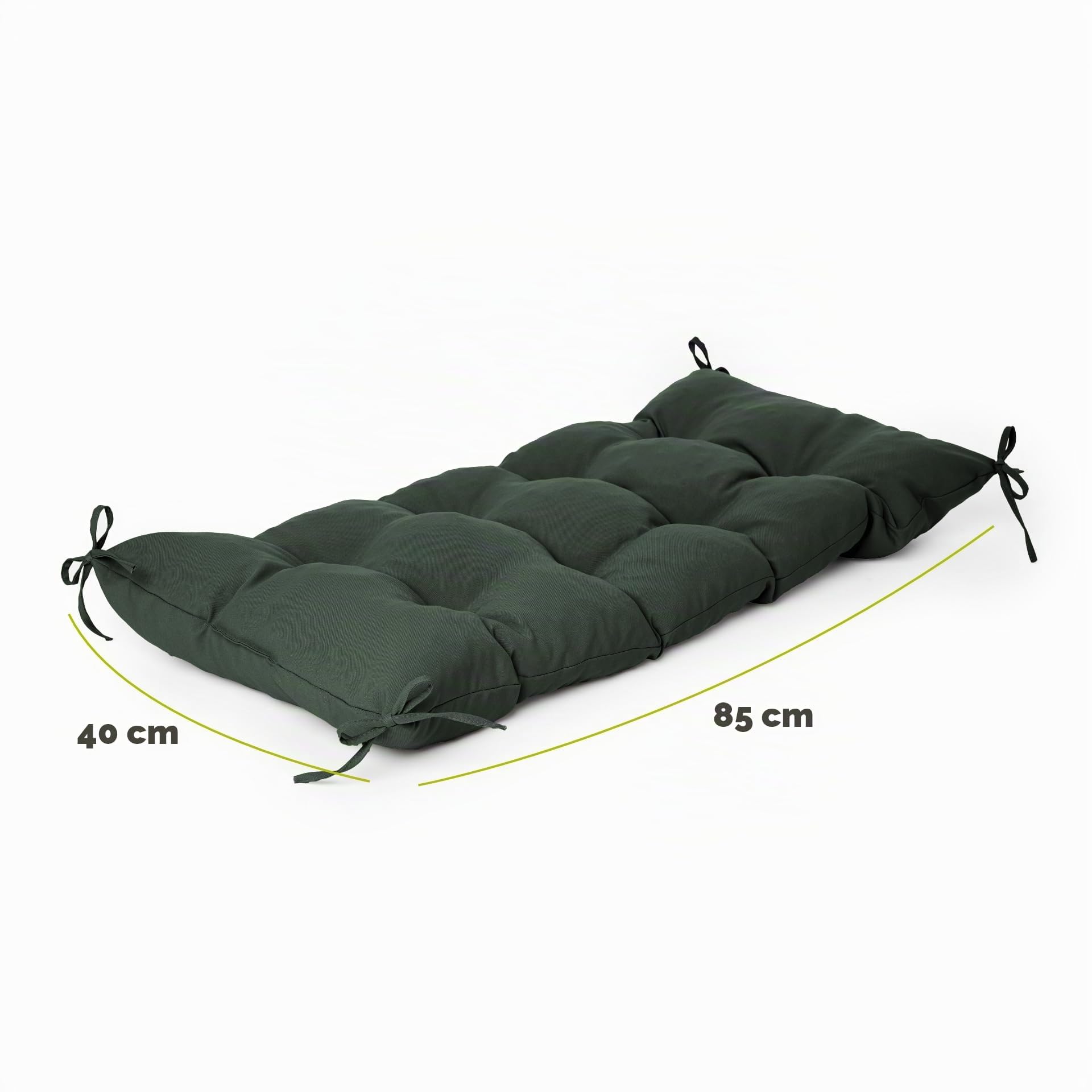 Garronda Coussin pour Arche d'escalade Pont d'escalade Vert GD-0063 | Coussin Matelassé 40 x 85 cm, Épais et Confortable, avec Cordons, pour Jouet Montessori, Arche d'Équilibre, Enfants dès 1 an