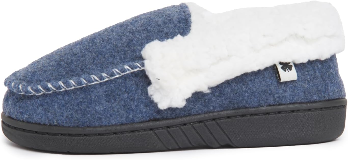 Lucky Brand Boy's Faux Wool A-line House Shoes for Kids, Memory Foam Slippers - Image 2