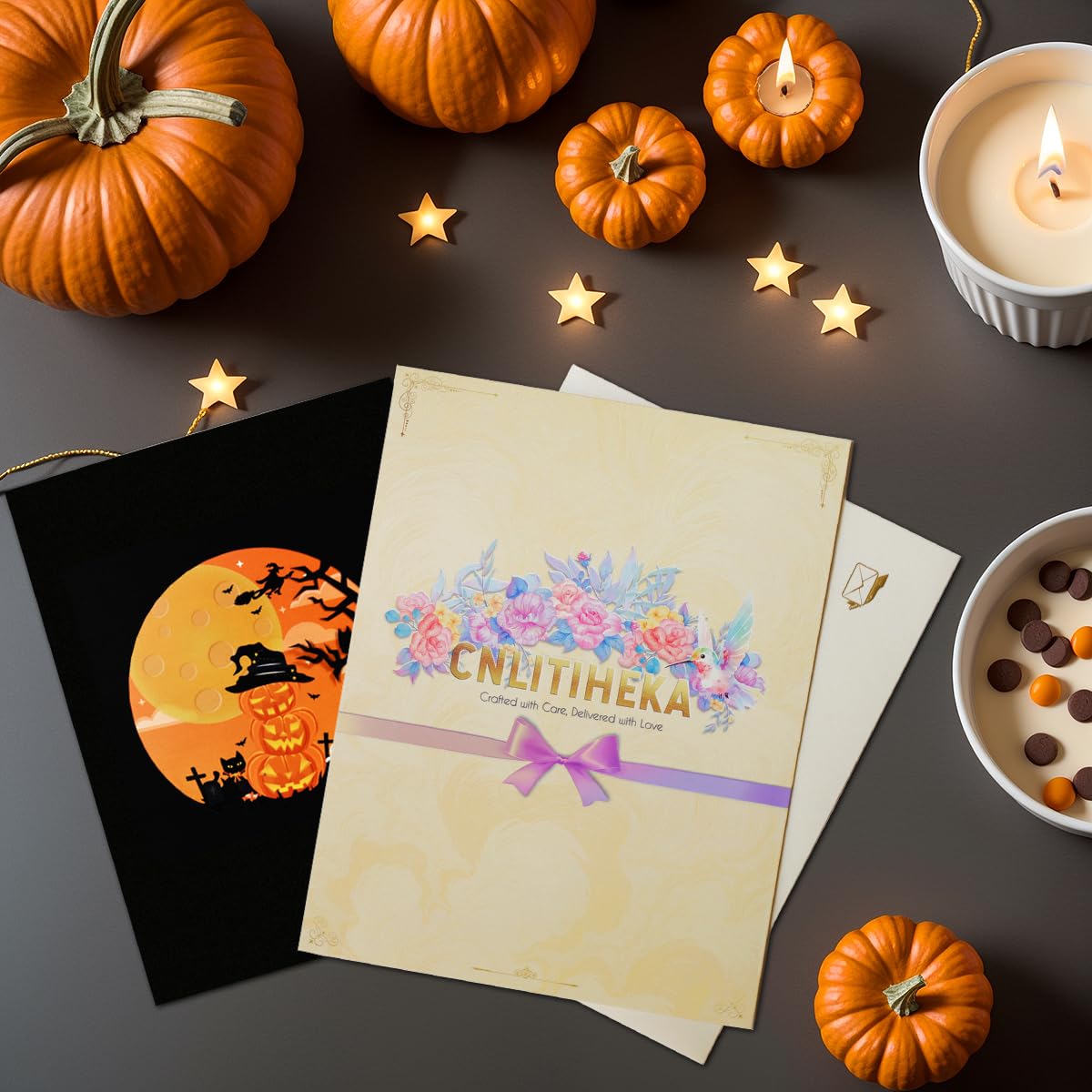 CNLITIHEKA Spook Pumpkin Halloween Cards, Pop Up Halloween Cards, Pumpkin Card, 3D Halloween Greeting Cards for Kids Family - Image 3