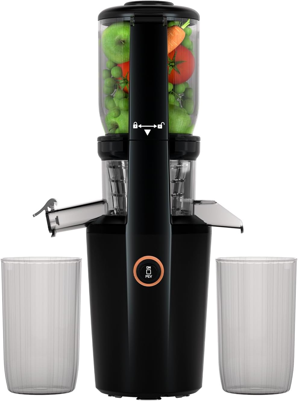 Cold Press Juicer,Slow Masticating Juicer,4.2-inch Large Bore Feed Chute, Juicer Machines Vegetable and Fruit,Easy to Clean, High Juice Yield,250W (black) Cold Press Juicer,Slow Masticating Juicer,4.2-inch Large Bore Feed Chute, Juicer Machines Vegetable and Fruit,Easy to Clean, High Juice Yield,250W (black)