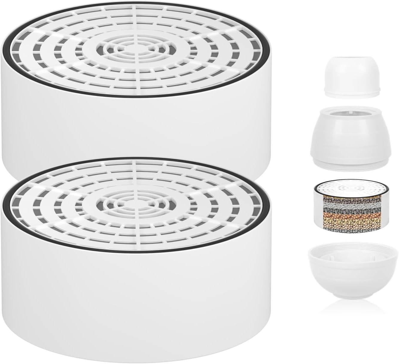 2 Pack Bath Filter Cartridge Replacement | 10-Stage 5,000 Gallons Filtration | Universal Fit for Most Bath Filters | Removes Chlorine, Fluoride, Heavy Metals | Durable & Skin-Safe, BPA Free