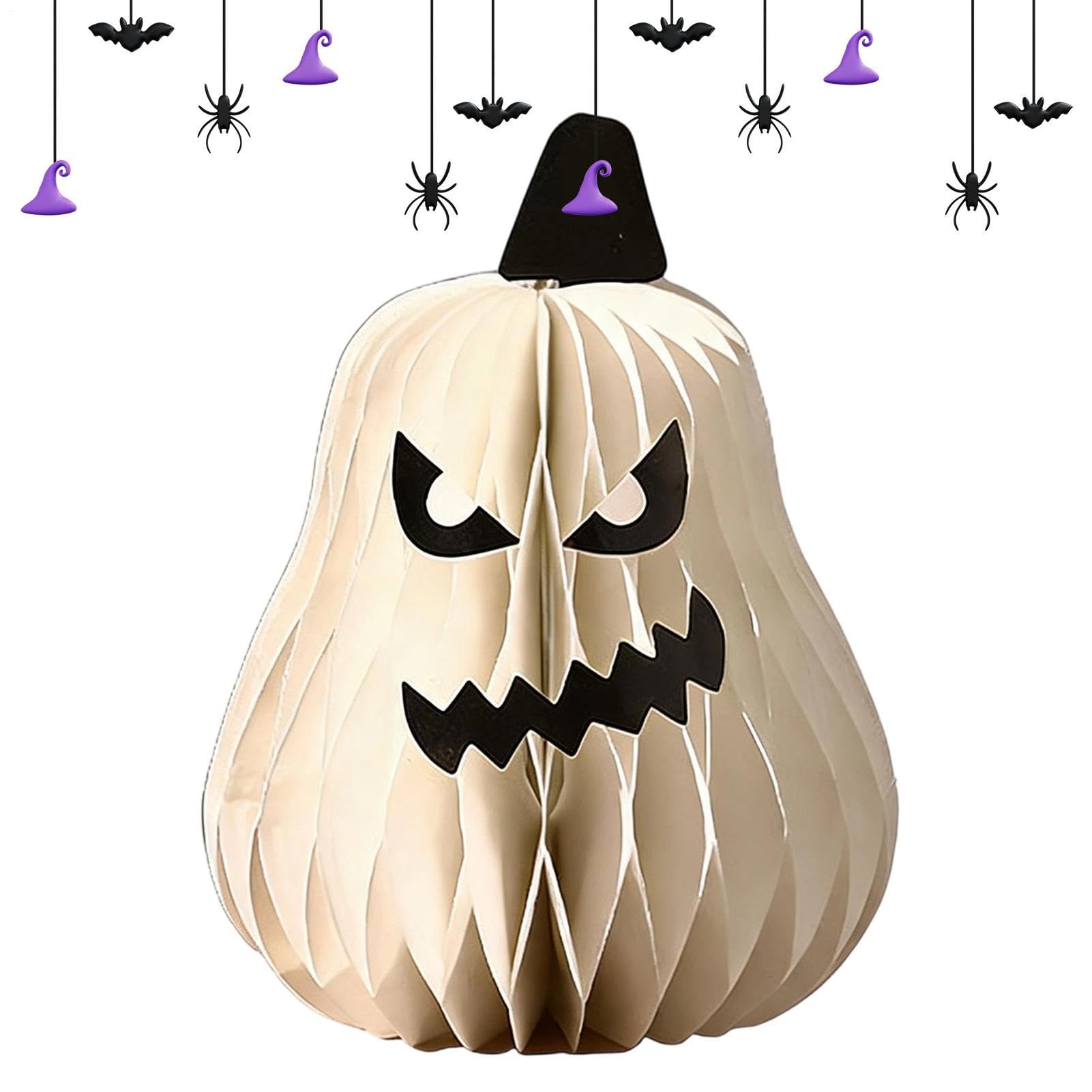 kürbisse Faltbare, lustige, festliche Halloween-Deko aus | Kürbis-Geist Tischmittelstücke für Kaminsims Bar Restaurant Shop Terrasse Klassenzimmer
