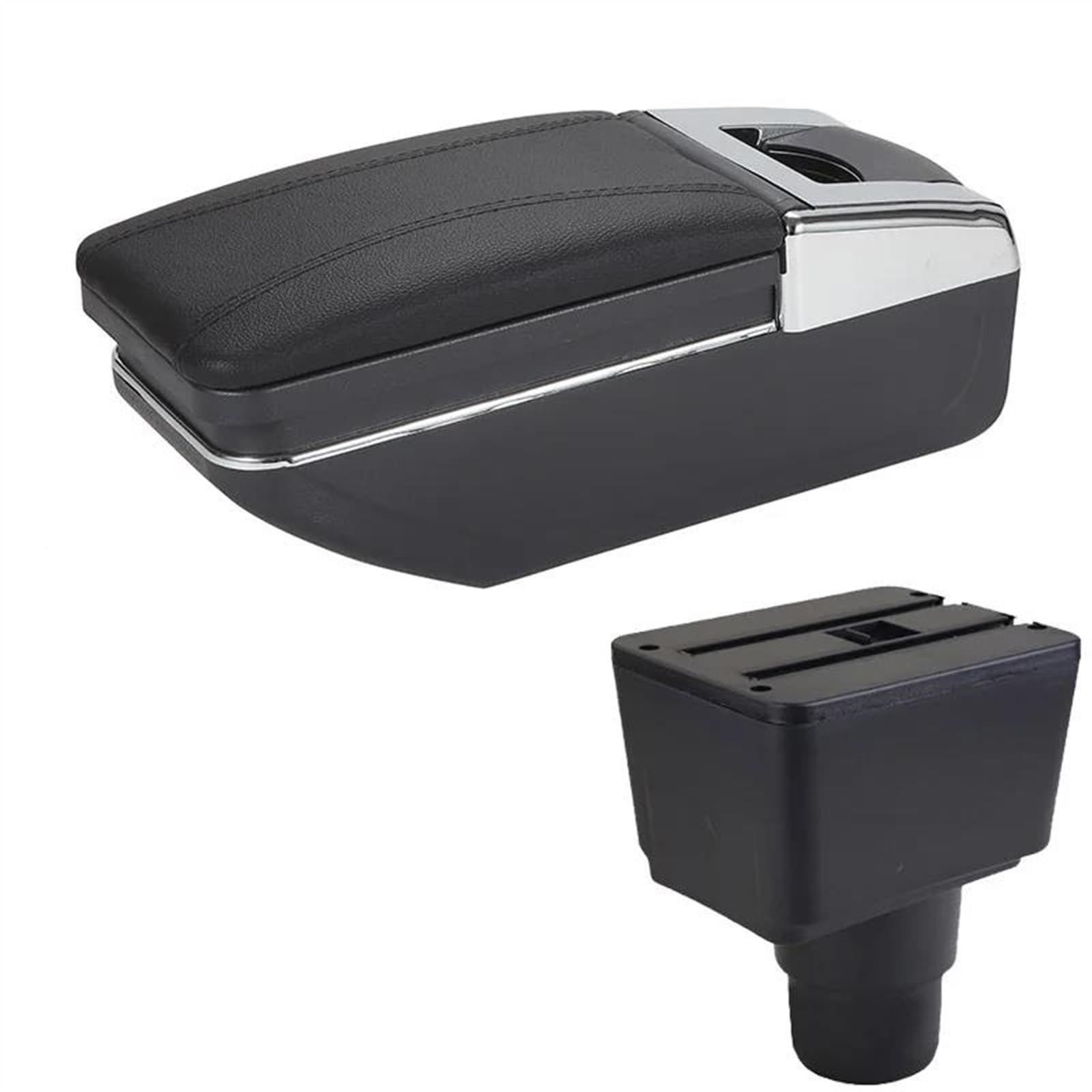 NOHEEU Car Armrest Box Accessories Interior Details Retrofit Storage For EcoSport 2018-2021(C2 Black line No USB)