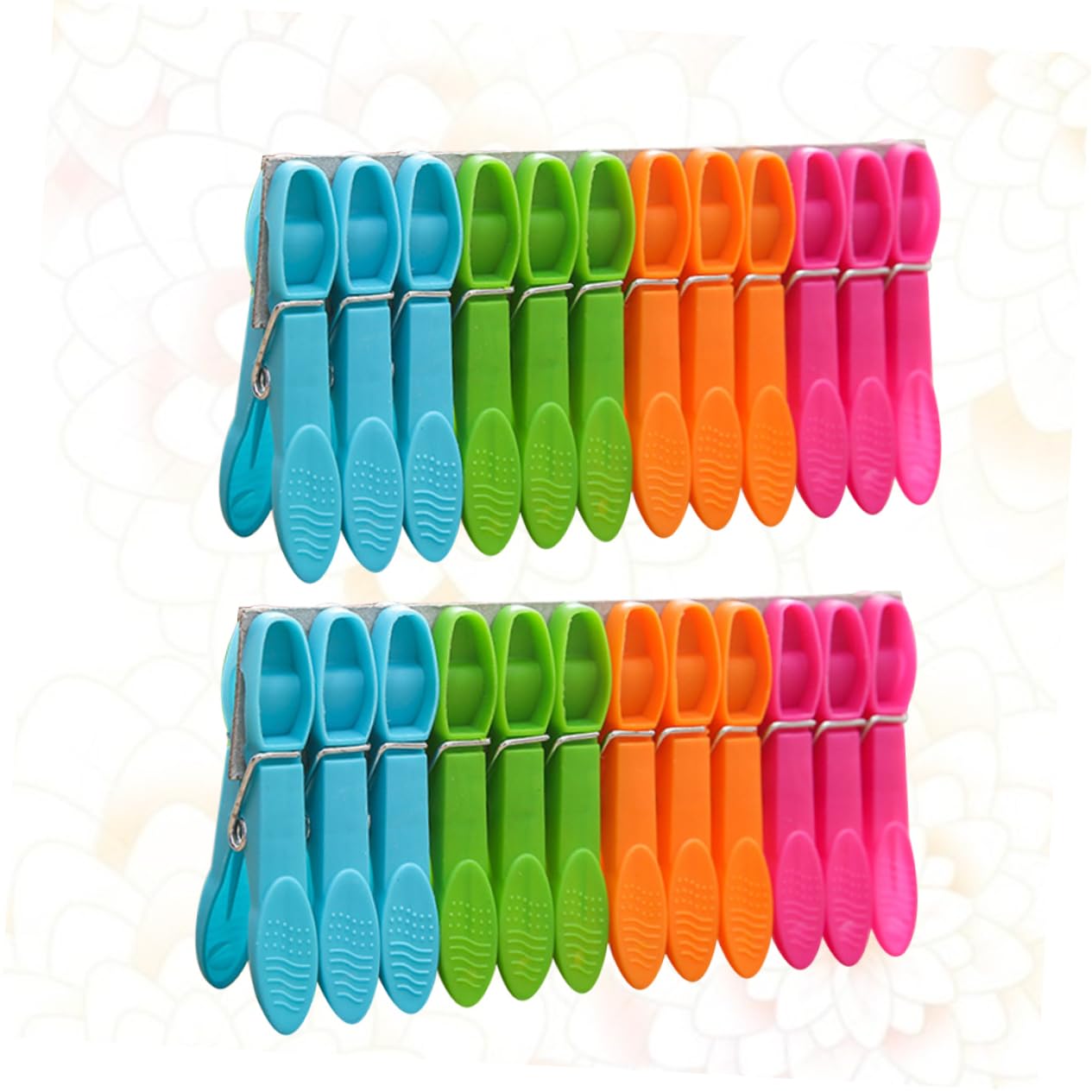 KOMBIUDA 96pezzi Mollette per Bucato Colorate Grandi e Resistenti in Plastica Antiscivolo Attacco per Lenzuola Trapunte Vestiti e Uso Interno ed Esterno Colore Casuale