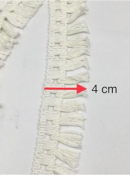 Pamuklu Püskül Kalın Şerit Beyaz (KIRIK BEYAZ) 3 Metre