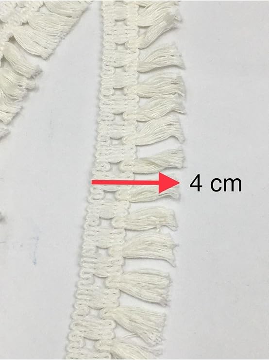 Pamuklu Püskül Kalın Şerit Beyaz (KIRIK BEYAZ) 3 Metre