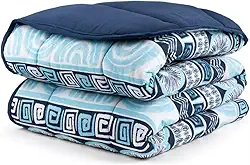 Edredom Malha 100% Algodão Dupla Face Solteiro, Queen e King. (Azul Marinho, Solteiro)