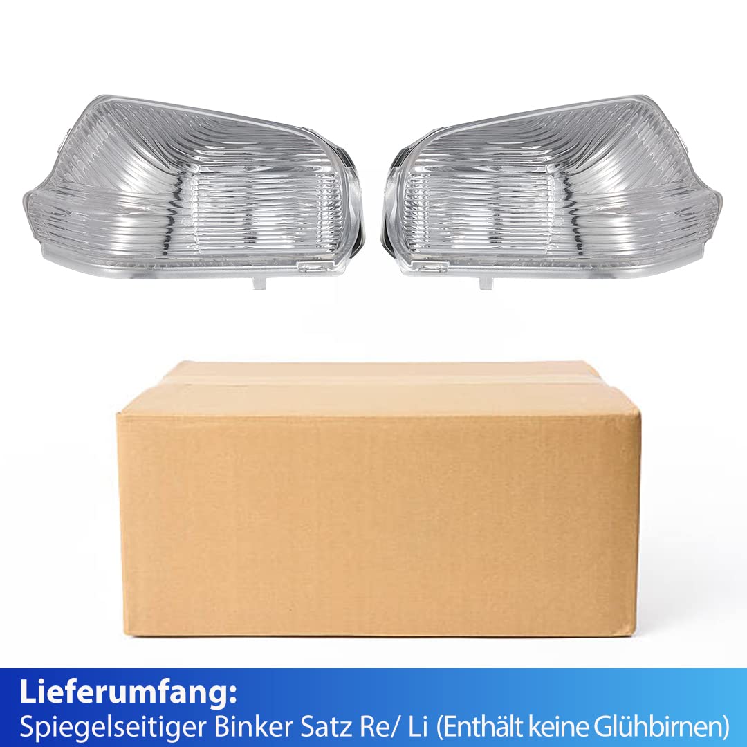 Blinker für Mercedes Benz MB Sprinter 906 06/2006-01/2018, 907/910 02/2018-up Volkswagen VW Crafter 30-50 (2E) 2006-2016, Spiegel Blinker Seitenblinker Blinkleuchte,1paar (Re/Li),klar linse