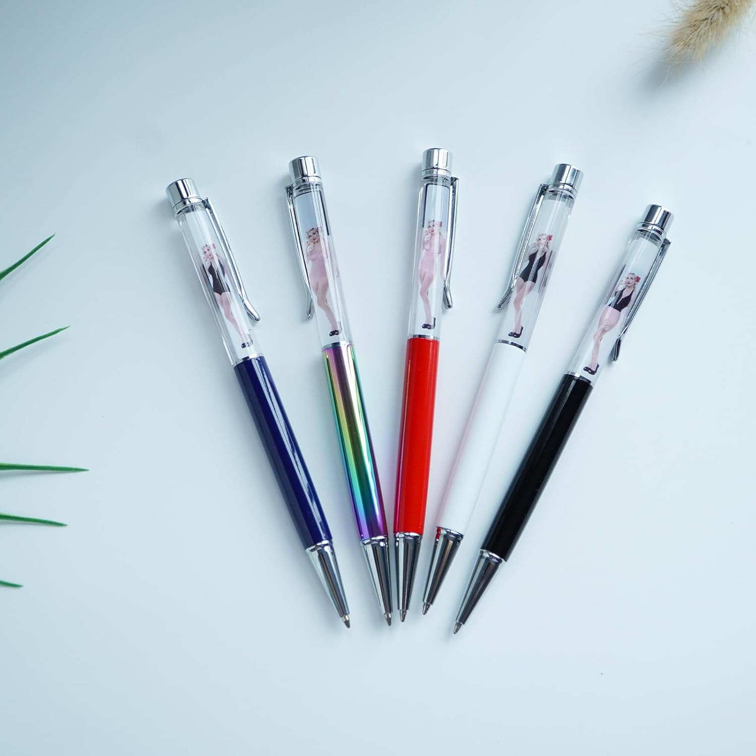 Luxury Naked Lady Girl Funny Writing Journaling Office Pen Floating Floater Tip And Strip Kawaii Ballpoint Nude Pens For Adult Women Men Nice Gift 5 PCS