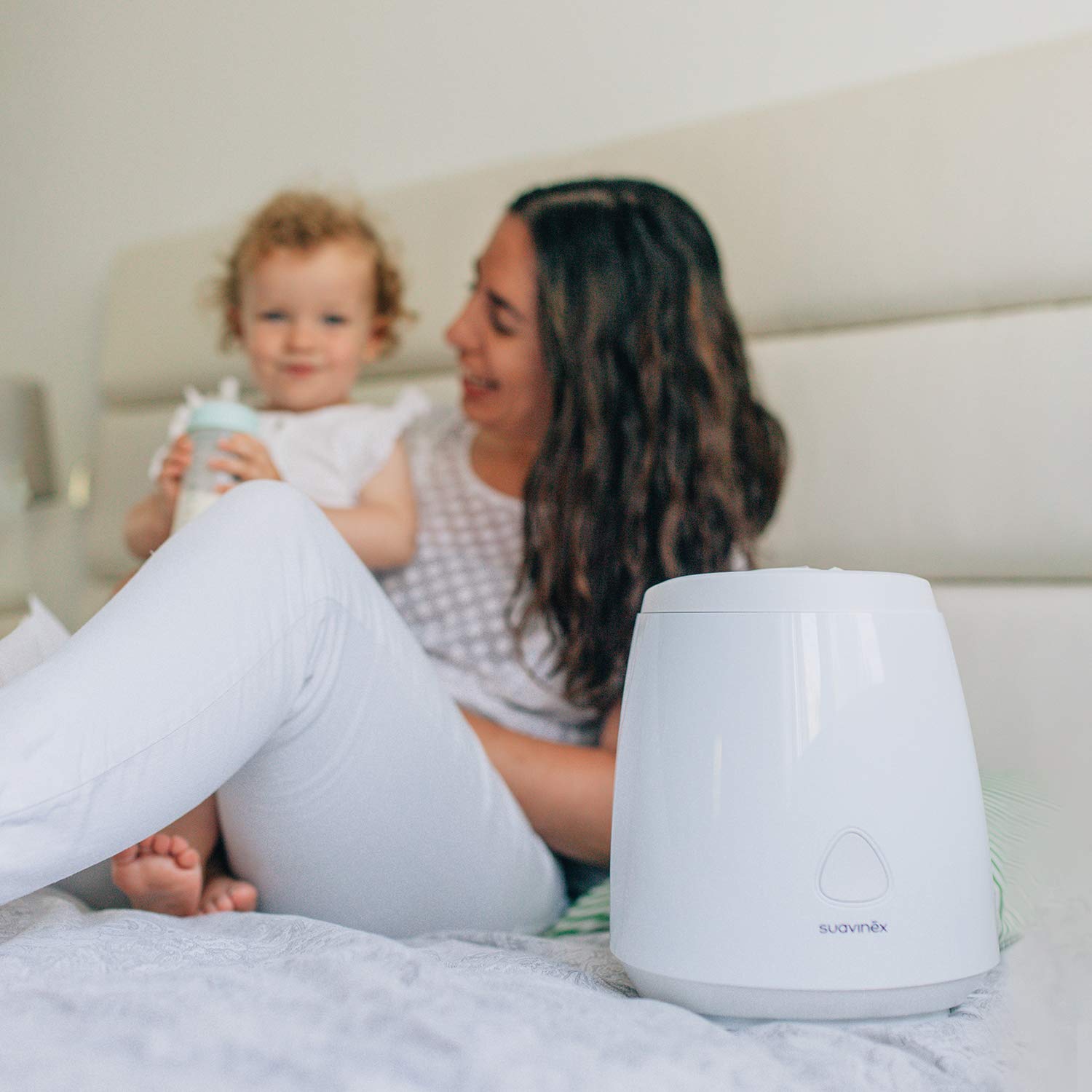 Suavinex, Humidificador Bebés, Humidificador Silencioso, de Vapor Frío, Ultrasónico, Aromaterapia, Luz Nocturna, Gran Autonomía, Control de Potencia, 2.2L, Blanco