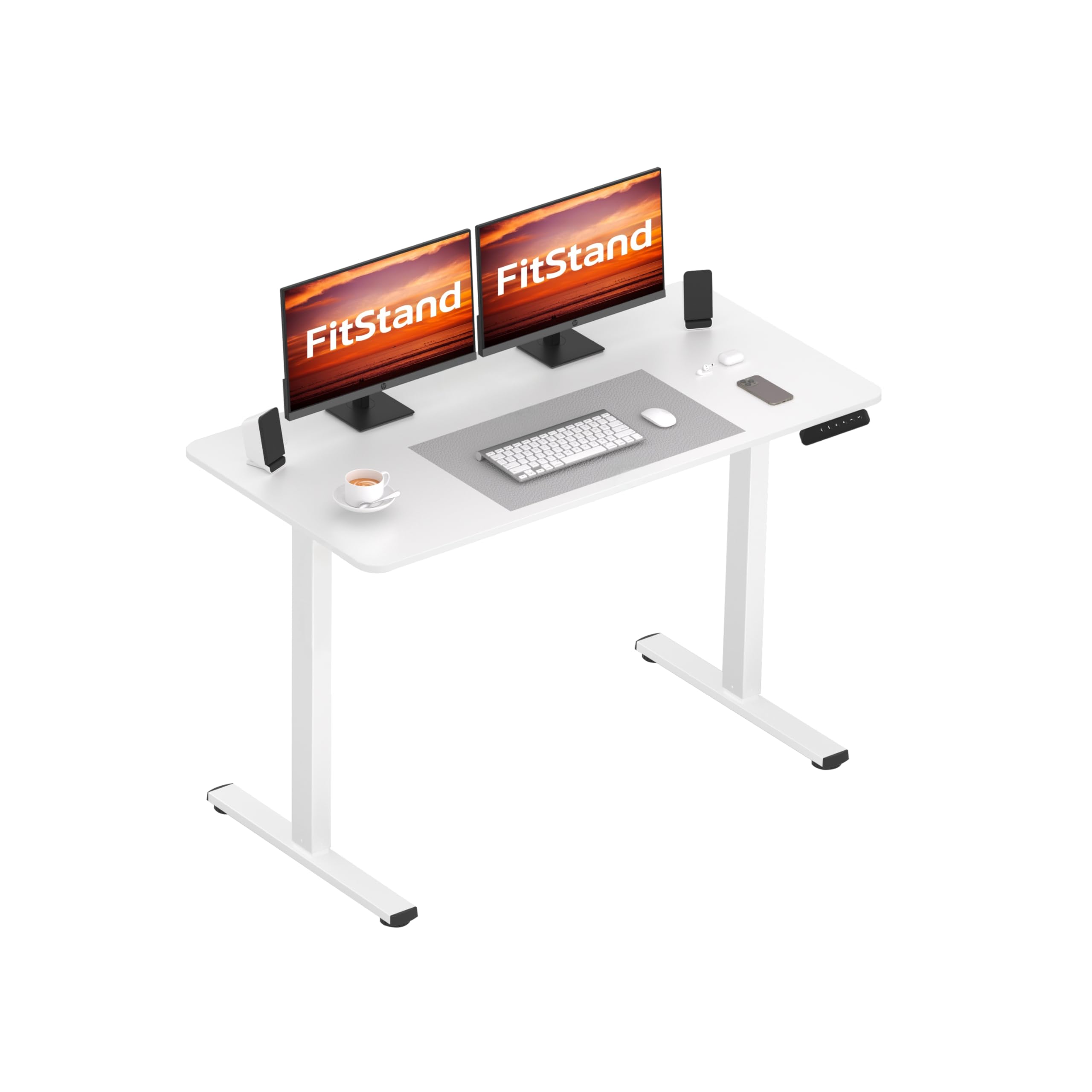 FitStand 120x60cm ONE PIECE Electric Height Adjustable Standing Desk, Sit Stand Desk, Computer Desk With Child Lock, Memory Function, Suitable For Office And Home - White โ image 1