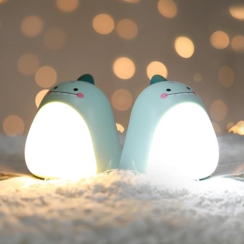 Miniatura 1 de KunHe NL1 - Luz nocturna de dinosaurio para niños, luz de dormir para dormitorio de niños, luz de noche regulable recargable por USB, gran compañero