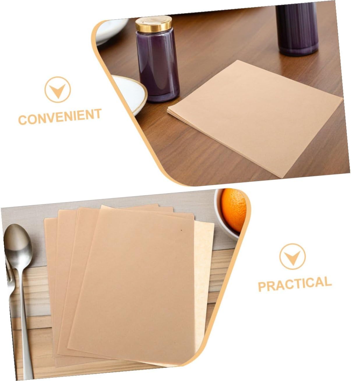Angoily 500pcs Greaseproof Baking Parchment Paper Thick Oil-absorbing Sheets for Fried Food Pizza Bbq Snacks Non-stick Liners for Oven Cooking and Pastry