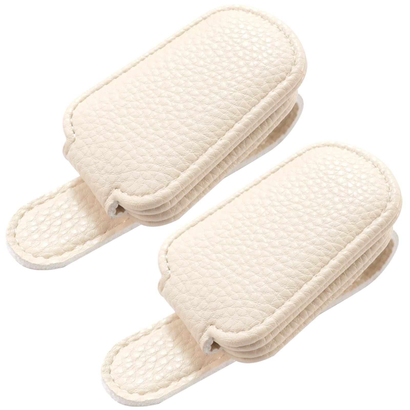Gbivbe Soporte para Gafas de Coche, 2-Piezas Magnético Cuero Soporte para Gafas de Sol, Clip Soporte para Visera de Coche, Porta Gafas para Coche, Beige