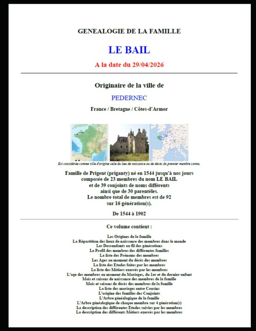Le Bail Généalogie
