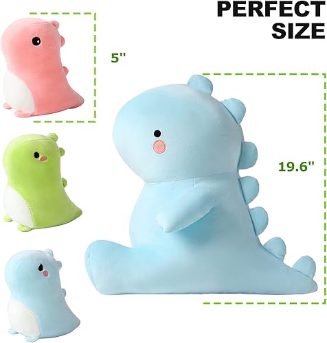 Miniatura 5 de Onsoyours Animal de peluche de dinosaurio con 3 dinosaurios en su barriga 4 piezas de lindos juguetes de almohada de dinosaurio para niños y niñas
