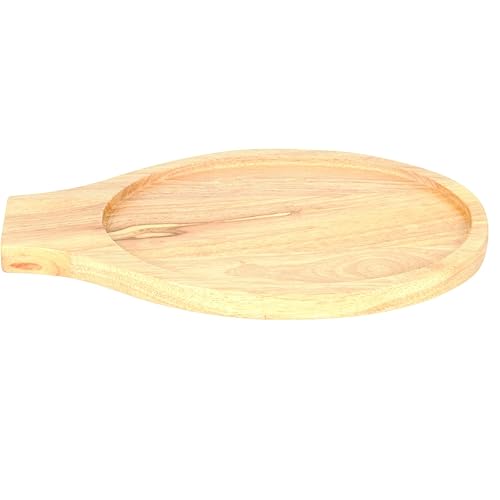 Thunder Group WDFJ001 Fajita Skillet Underliner, ovalada, 34 pulgadas de grosor, ranuras laterales, apilable, madera, paquete de 12