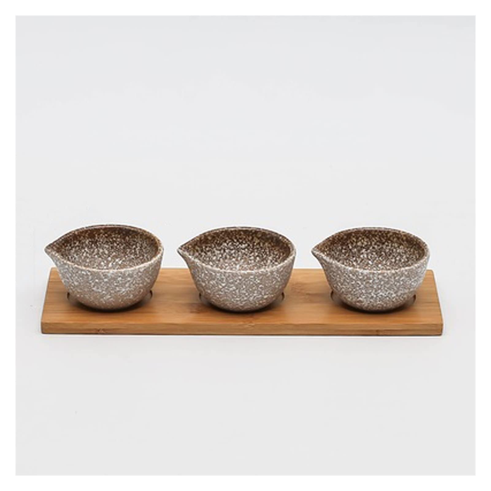 XYIANG Dipping Dish Dip Bowls Snack Bowl Dipping Bowl Ceramic Plate with Wooden Plate Dried Fruit Snacks Candy Plate Separate Multipurpose Sauce Appetizer Plate Seasoning Dish (1)
